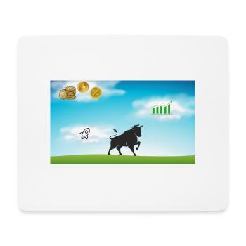 Börsenbulle im Börsenparadies - Mousepad (Querformat) - Weiß - Vorne