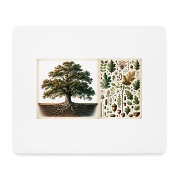 Chêne Botanique - Tapis de souris (format paysage) - blanc - Devant