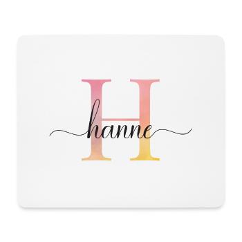 H | Monogramm | Name | Hanne |Watercolor - Mousepad (Querformat) - Weiß - Vorne