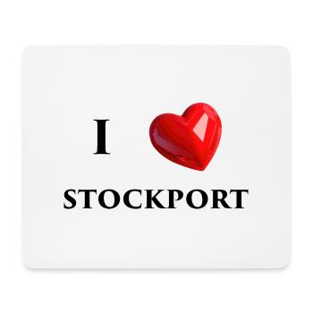 I Love Stockport - Black Text - Mouse Pad (horizontal) - white - Front