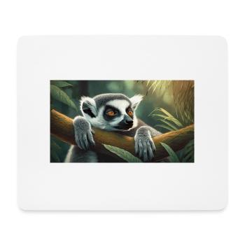 Cute animals chilling – ring-tailed lemur - Mouse Pad (horizontal) - white - Front