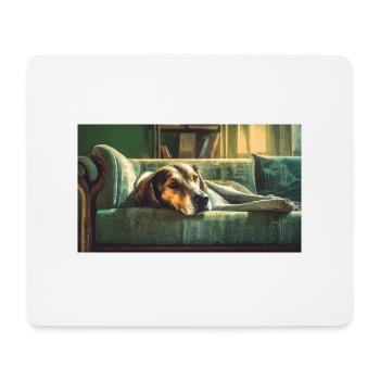Niedliche Tiere chillen – Hund - Mousepad (Querformat) - Weiß - Vorne