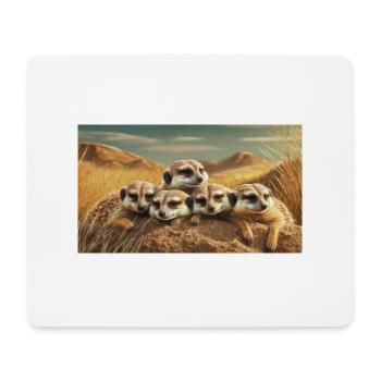 Niedliche Tiere chillen – Erdmännchen-Schlafplatz - Mousepad (Querformat) - Weiß - Vorne