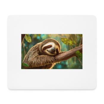Niedliche Tiere chillen – Faultier - Mousepad (Querformat) - Weiß - Vorne