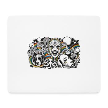 Masks of Life - Mousepad (Querformat) - Weiß - Vorne