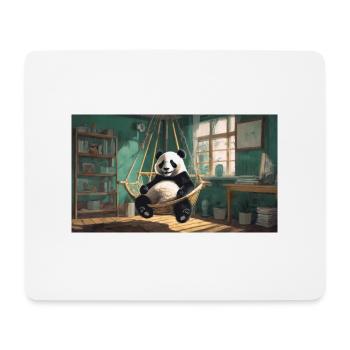 Cute animals chilling – panda chilling hammock - Mouse Pad (horizontal) - white - Front