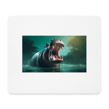 Niedliche Tiere chillen – Nilpferd auch Nilpferd - Mousepad (Querformat) - Weiß - Vorne