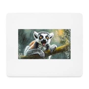 Cute animals chilling – ring-tailed lemur - Mouse Pad (horizontal) - white - Front