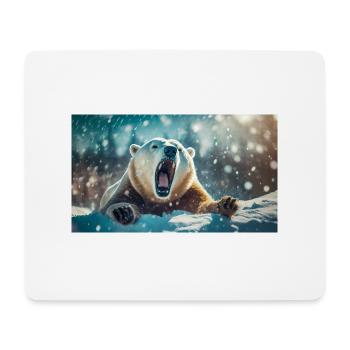 Niedliche Tiere chillen – Eisbär - Mousepad (Querformat) - Weiß - Vorne