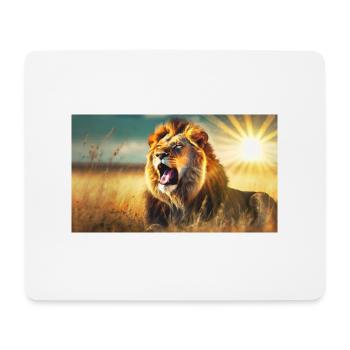 Niedliche Tiere chillen – Löwe - Mousepad (Querformat) - Weiß - Vorne