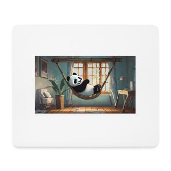 Niedliche Tiere chillen – Panda chillt in einem Hammoc - Mousepad (Querformat) - Weiß - Vorne