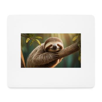 Niedliche Tiere chillen – Faultier - Mousepad (Querformat) - Weiß - Vorne