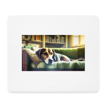 Niedliche Tiere chillen – Hund - Mousepad (Querformat) - Weiß - Vorne