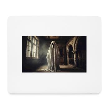 fantôme maléfique dans une vieille maison monstre horreur sombre - Tapis de souris (format paysage) - blanc - Devant