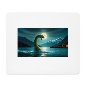 monster of loch ness dark horror scary Halloween - Mouse Pad (horizontal) - white - Front