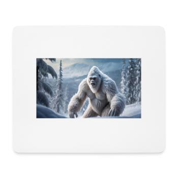 Sasquatch Bigfoot in den Bergen Schneemonster - Mousepad (Querformat) - Weiß - Vorne