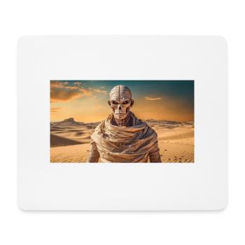 böse Mumie in der Wüste Monster dunkler Horror gruselig - Mousepad (Querformat) - Weiß - Vorne