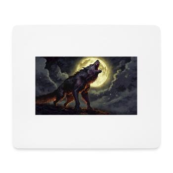 evil werewolf howls at the moon monster dark - Mouse Pad (horizontal) - white - Front