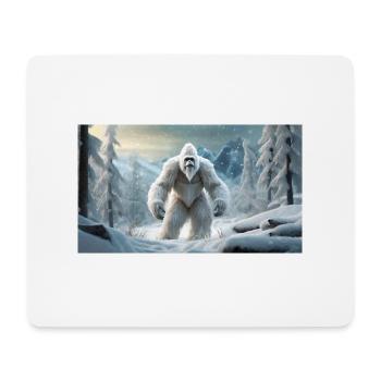 Sasquatch Bigfoot in den Bergen Schneemonster - Mousepad (Querformat) - Weiß - Vorne
