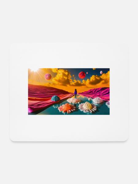 Bonbonplaneten - Mousepad (Querformat) - Weiß