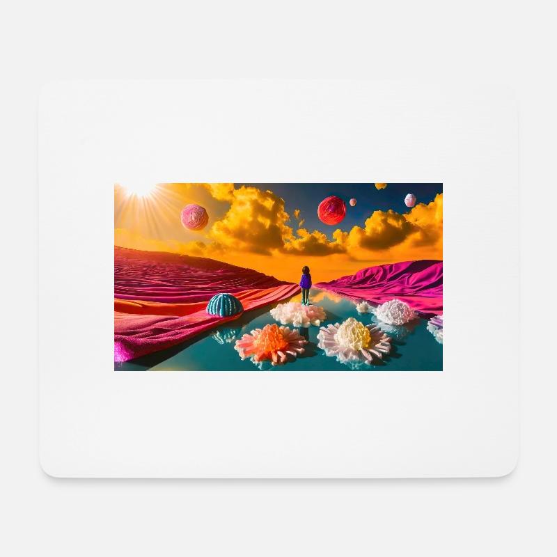 Bonbonplaneten - Mousepad (Querformat) - Weiß