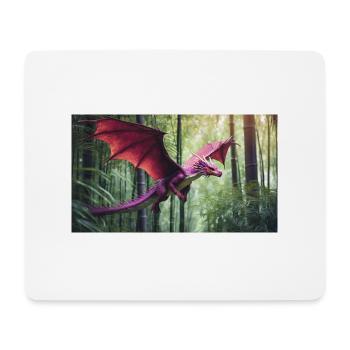 A realistic majestical green dragon is hunting - Mouse Pad (horizontal) - white - Front