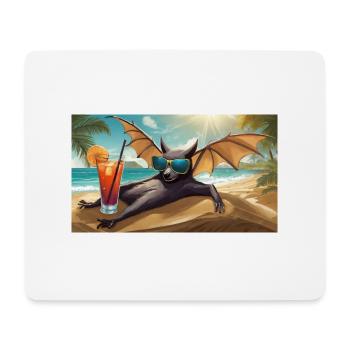 Lustig Hooey Eine Fledermaus liebt die Sonne - Mousepad (Querformat) - Weiß - Vorne