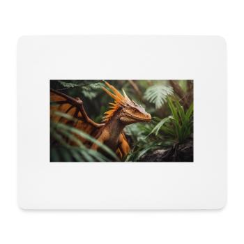 Ein realistischer, majestätischer orangefarbener Drachenwald - Mousepad (Querformat) - Weiß - Vorne