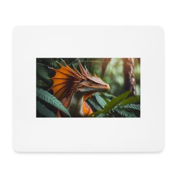 A realistic majestical orange dragon is hunting - Mouse Pad (horizontal) - white - Front