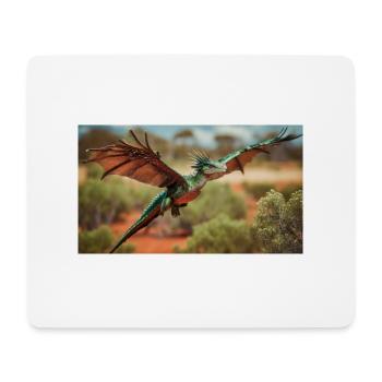 Un dragon vert orange réaliste dans l’outback - Tapis de souris (format paysage) - blanc - Devant
