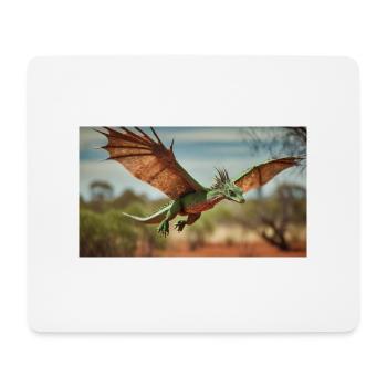 Un dragon vert orange réaliste dans l’outback - Tapis de souris (format paysage) - blanc - Devant