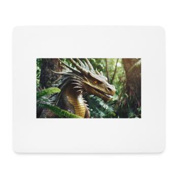 A realistic majestical green dragon is hunting - Mouse Pad (horizontal) - white - Front