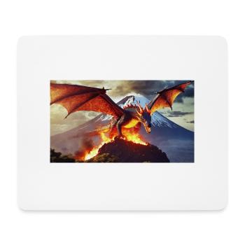 Ein realistischer, majestätischer dunkler Drache erklimmt ein v - Mousepad (Querformat) - Weiß - Vorne
