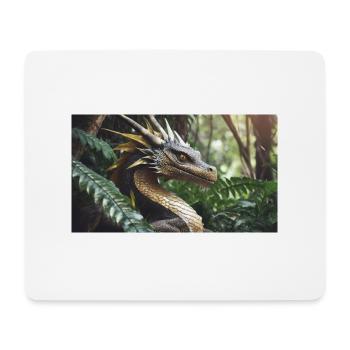 A realistic majestical green dragon is hunting - Mouse Pad (horizontal) - white - Front