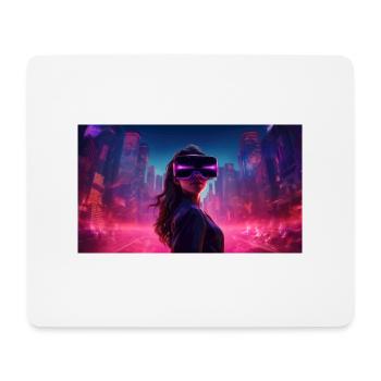 Digitale Träumereien: Eine Frau in virtueller Real - Mousepad (Querformat) - Weiß - Vorne