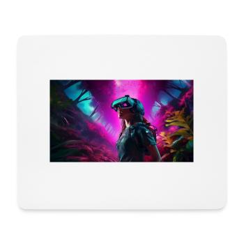 Digitale Träumereien: Eine Frau in virtueller Real - Mousepad (Querformat) - Weiß - Vorne
