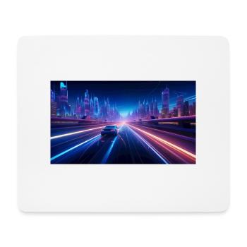 Neon Pulse: A futuristic car at Autoba - Mouse Pad (horizontal) - white - Front