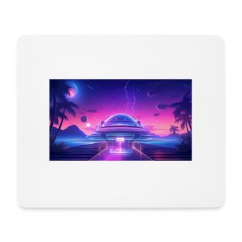 Neon Dreams: Die Villa der Zukunft - Mousepad (Querformat) - Weiß - Vorne