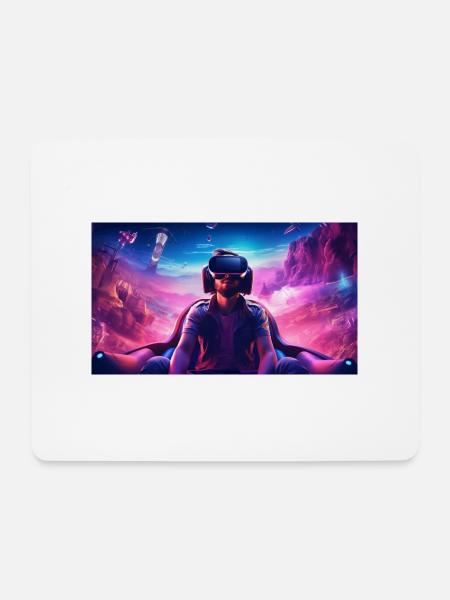 Galaktische Visionen: Der Weltraumpilot der Zukunf - Mousepad (Querformat) - Weiß