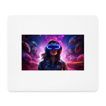 Digitale Träumereien: Eine Frau in virtueller Real - Mousepad (Querformat) - Weiß - Vorne