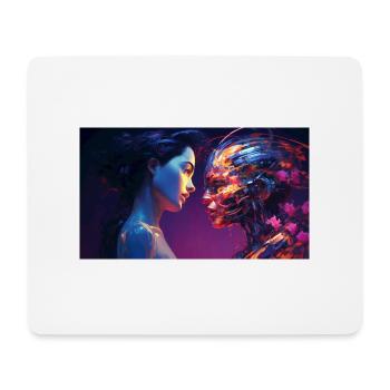 Man and Machine Side - Mouse Pad (horizontal) - white - Front