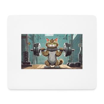 Wortspiel mehrdeutiger deutscher Ausdruck - Muskelkater - Mousepad (Querformat) - Weiß - Vorne