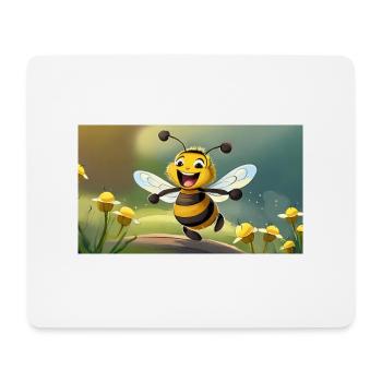 Pun ambiguous expression – HapBee (Happy Bee) - Mouse Pad (horizontal) - white - Front