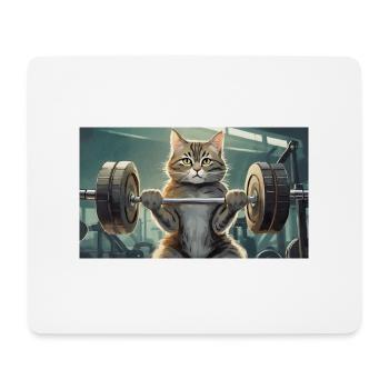 Jeu de mots ambigu sur l’expression allemande - Muskelkater - Tapis de souris (format paysage) - blanc - Devant