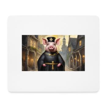 Pun ambiguous german expression – Schweinepriester - Mouse Pad (horizontal) - white - Front