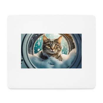 Pun ambiguous german expression – Katzenwäsche - Mouse Pad (horizontal) - white - Front