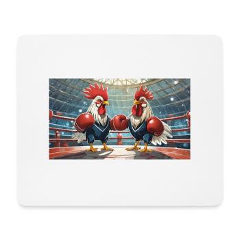 Pun ambiguous expression – Kampfhähne (gamecocks) - Mouse Pad (horizontal) - white - Front