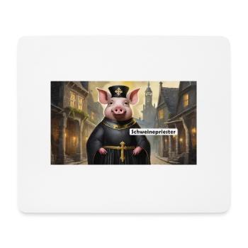 Pun ambiguous german expression – Schweinepriester - Mouse Pad (horizontal) - white - Front