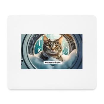 Jeu de mots ambigu sur l’expression allemande – Katzenwäsche - Tapis de souris (format paysage) - blanc - Devant