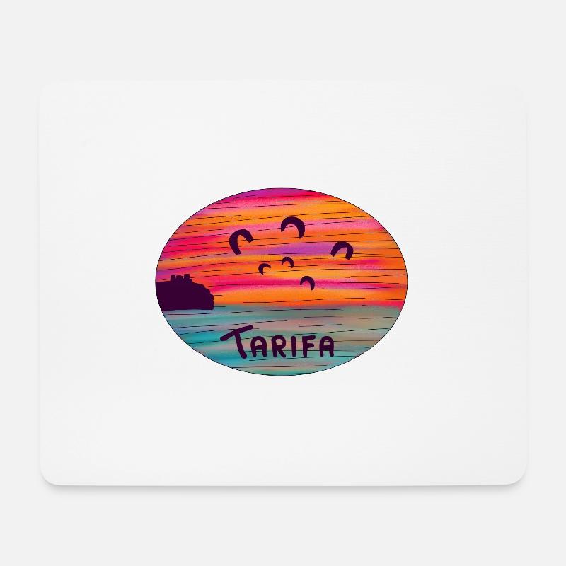 Kites in Tarifa - Mousepad (Querformat) - Weiß